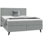 BOXSPRINGBETT 180/200 cm  in Grau  - Schwarz/Grau, KONVENTIONELL, Holz/Textil (180/200cm) - Voleo