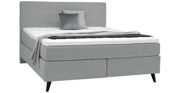 BOXSPRINGBETT 180/200 cm  in Grau  - Schwarz/Grau, KONVENTIONELL, Holz/Textil (180/200cm) - Voleo