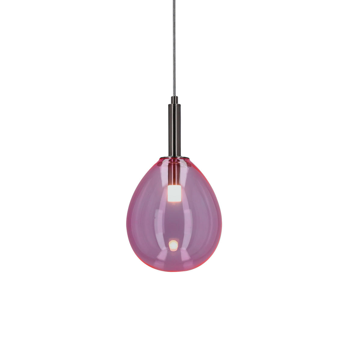 LED-HÄNGELEUCHTE 18/18/115 cm  - Chromfarben/Pink, Design, Glas/Metall (18/18/115cm)