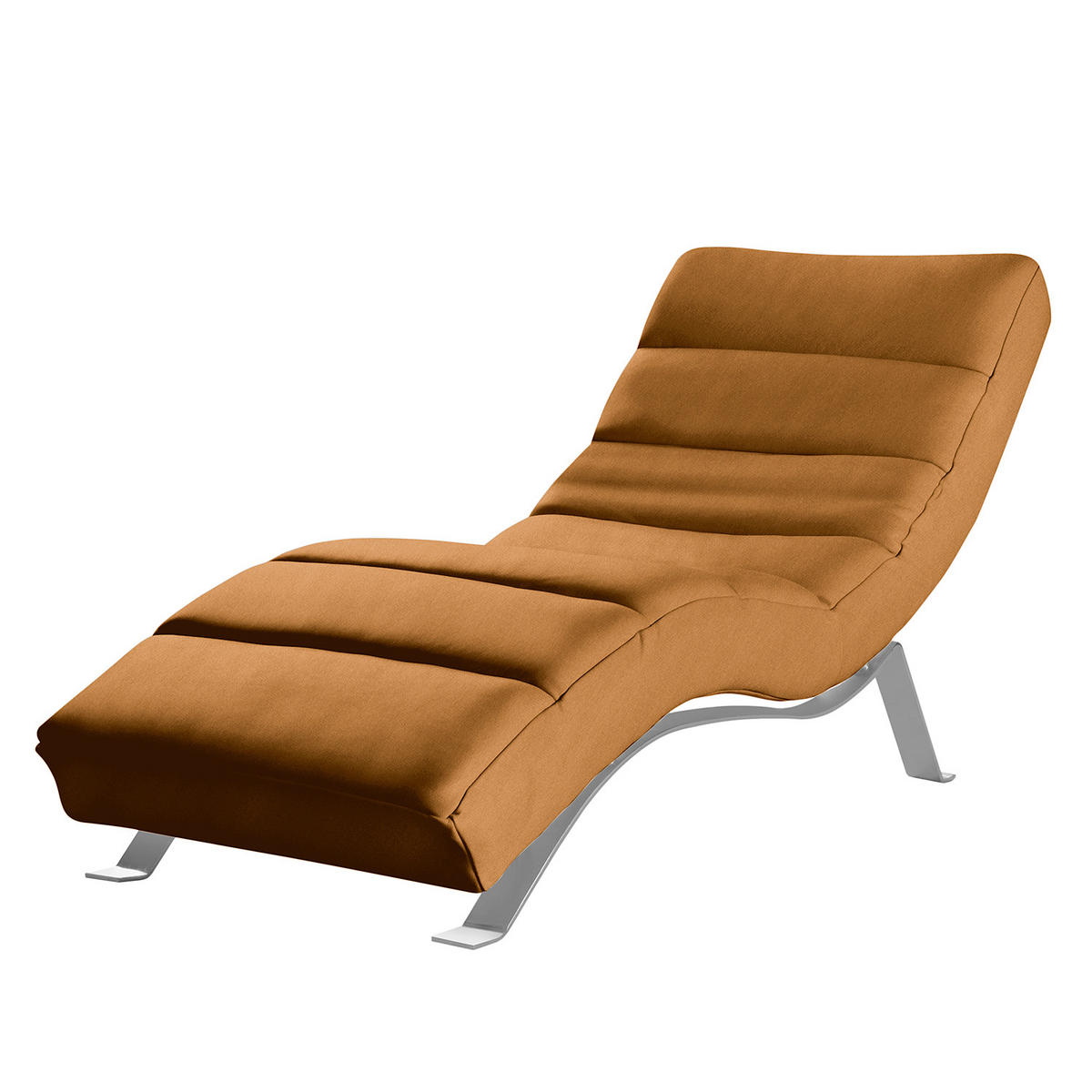 RELAXLIEGE SWING Mikrofaser Cognac  - Cognac/Silberfarben, Design, Textil/Metall (65/65-95/171cm) - Livetastic