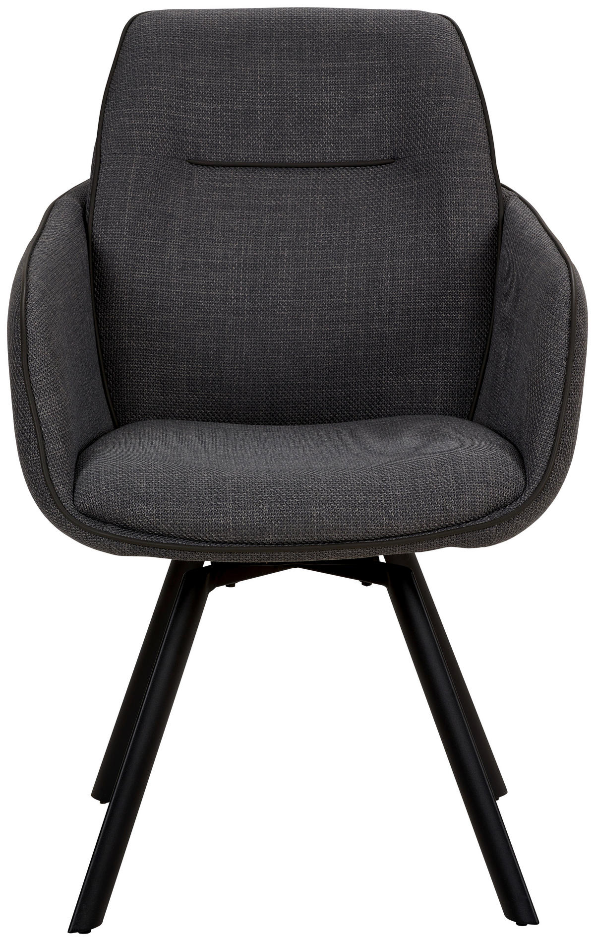 STOLICA S NASLONOM ZA RUKE  siva, crna  metal, tekstil      - siva/crna, Design, metal/tekstil (55/87/64cm) - Novel