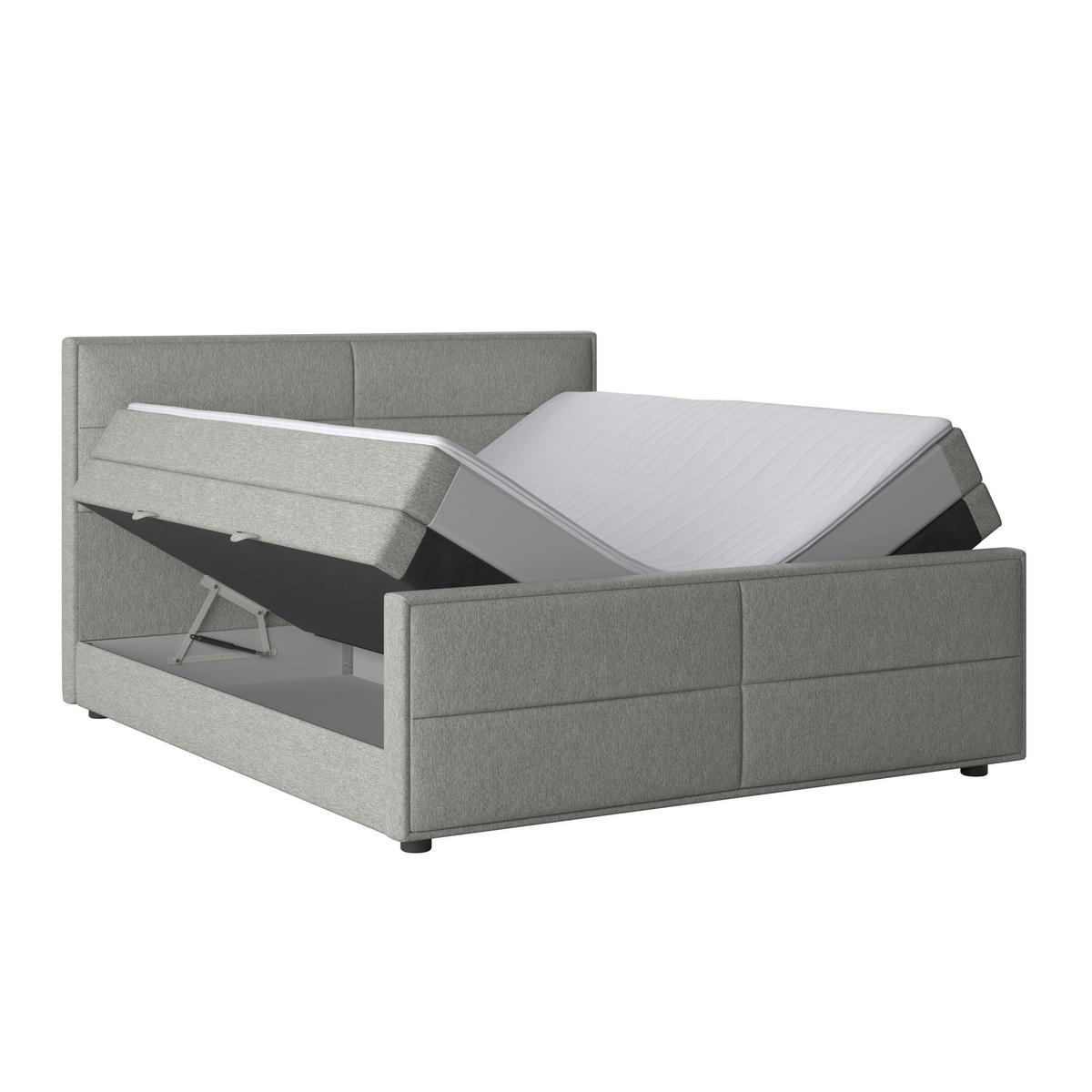 BOXSPRINGBETT 180/200 cm  in Silberfarben  - Silberfarben/Schwarz, Modern, Karton/Holzwerkstoff (180/200cm) - MID.YOU