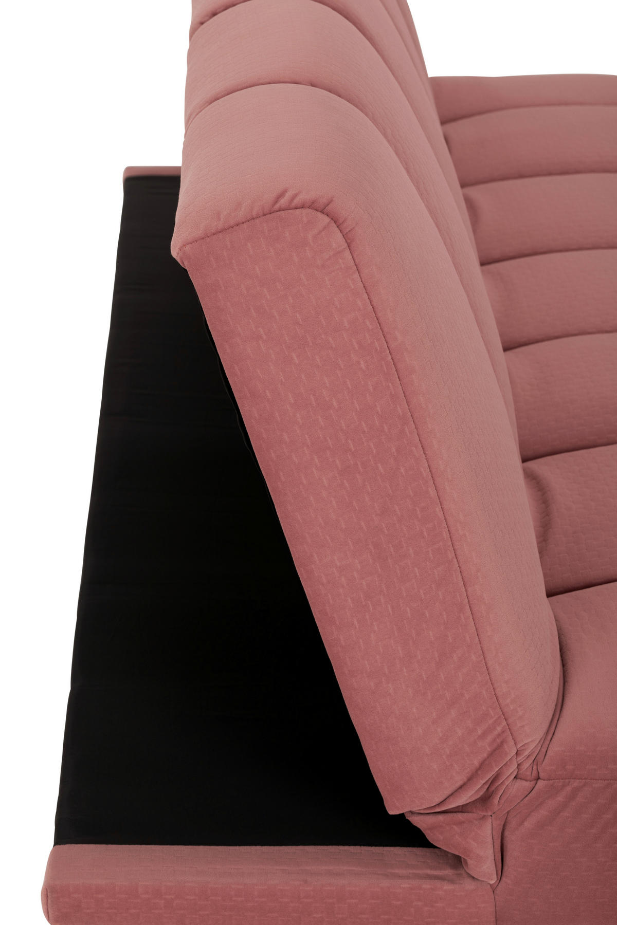 JUGEND- UND KINDERSOFA Flanell Altrosa  - Schwarz/Altrosa, MODERN, Holz/Textil (180/81/93cm) - P & B