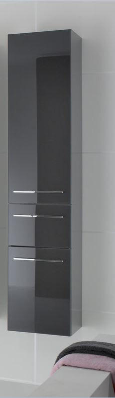 DULAP SUSPENDAT 35/168/33 cm  - grafit/gri, Basics, sticlă/material pe bază de lemn (35/168/33cm) - Leonardo