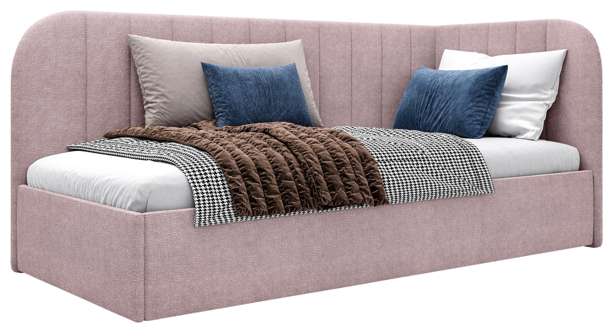 POLSTERBETT 90/200 cm, inkl. Lattenrost, Bettkasten,  in Rosa  - Schwarz/Rosa, MODERN, Holz/Holzwerkstoff (90/200cm) - MID.YOU