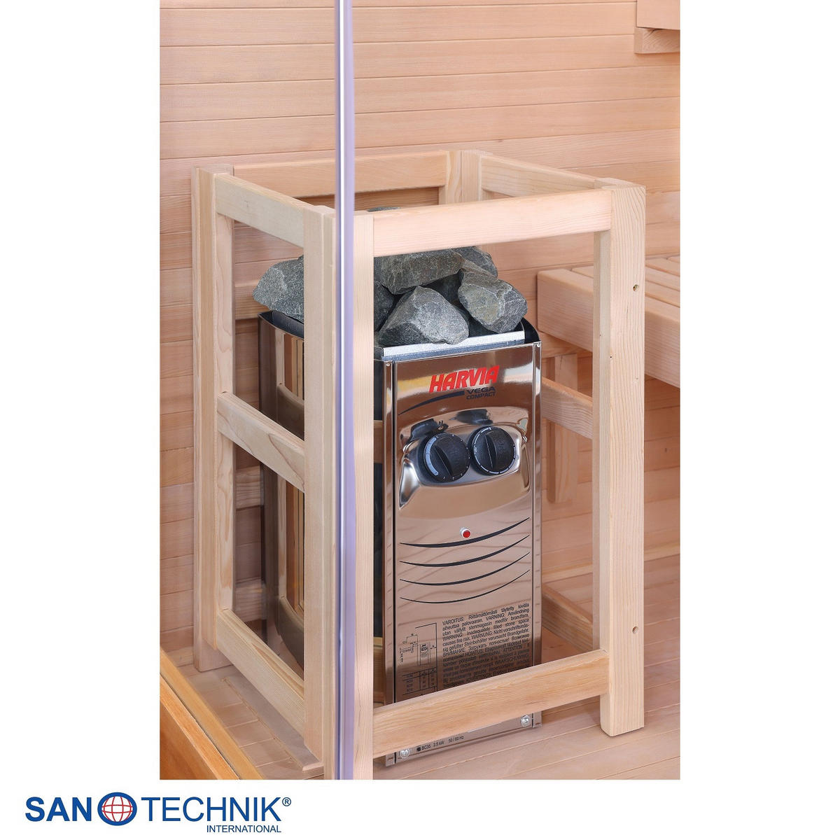 SAUNA für 2 Personen  - Naturfarben, Basics, Glas/Holz (130/120/200cm) - Sanotechnik