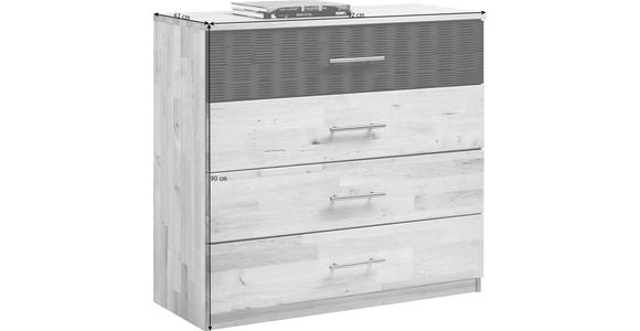 KOMMODE  in 92/90/41 cm  - Chromfarben/Erlefarben, Natur, Holz/Metall (92/90/41cm) - Linea Natura