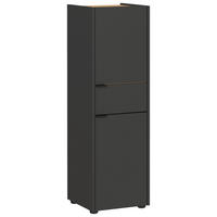 MIDISCHRANK 34/111/34 cm  - Eichefarben/Schwarz, MODERN, Holzwerkstoff/Kunststoff (34/111/34cm) - Germania