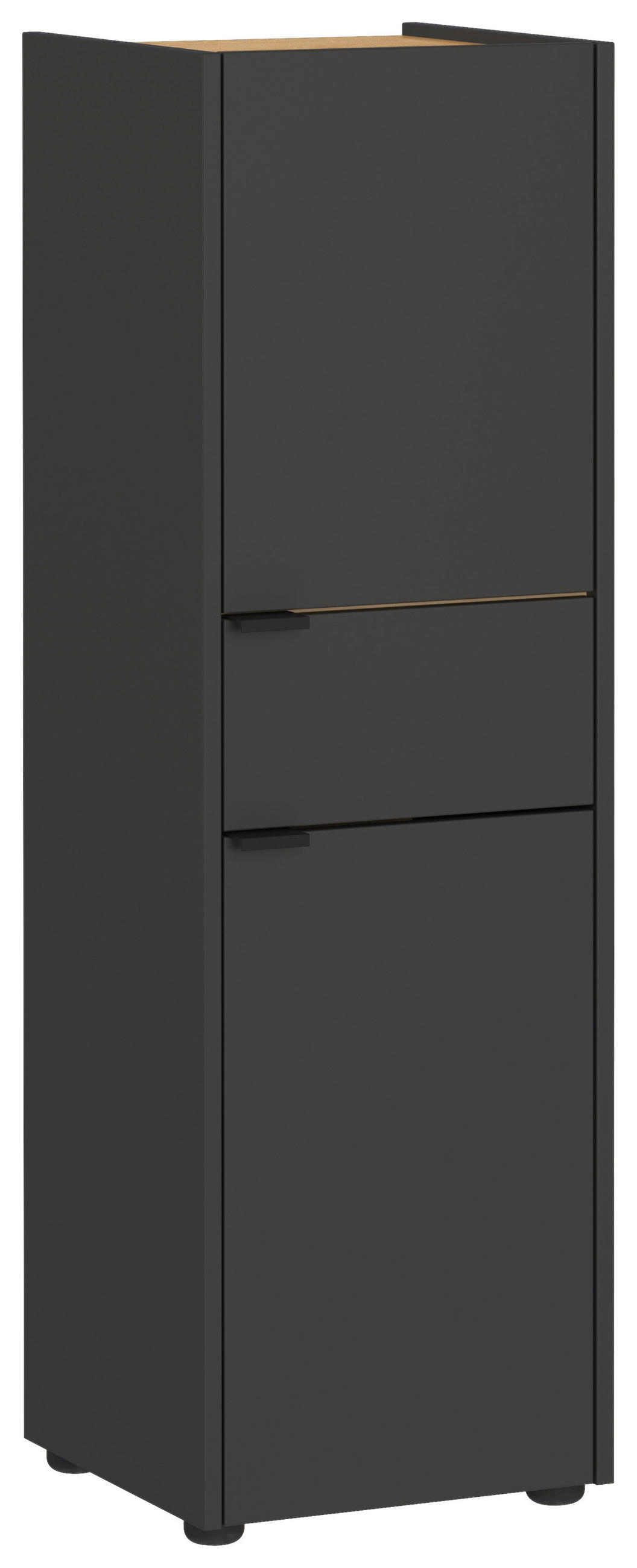 MIDISCHRANK 34/111/34 cm  - Eichefarben/Schwarz, MODERN, Holzwerkstoff/Kunststoff (34/111/34cm) - Germania