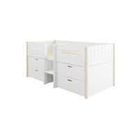 HOCHBETT 90/200 cm,  in Absturzsicherung, Rollrost, Bettschublade  - Weiß/Kieferfarben, MODERN, Holz (90/200cm) - Chameo