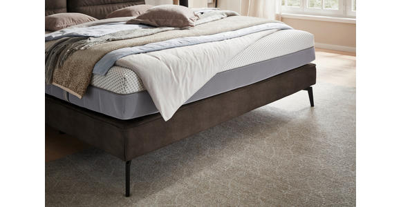 BOXSPRINGBETT 180/200 cm in Dunkelbraun - Dunkelbraun/Schwarz, Design, Textil/Metall (180/200cm) - Johann Jakob