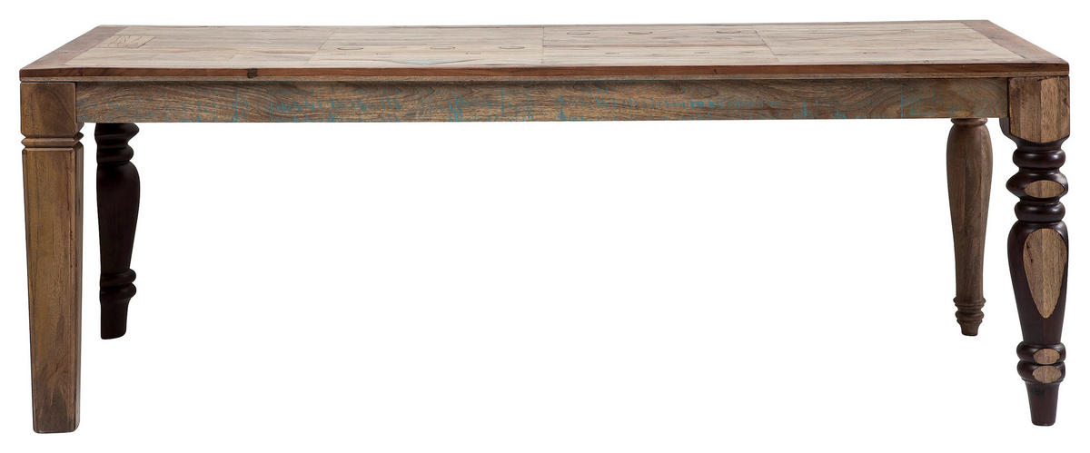 ESSTISCH Mangoholz, Pappel, Eukalyptusholz massiv rechteckig Braun  - Braun, Design, Holz (220/100/76cm) - Kare-Design