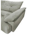 BIGSOFA  in Webstoff Hellgrau  - Hellgrau/Schwarz, KONVENTIONELL, Kunststoff/Textil (243/90,5/130cm) - Ambia Home