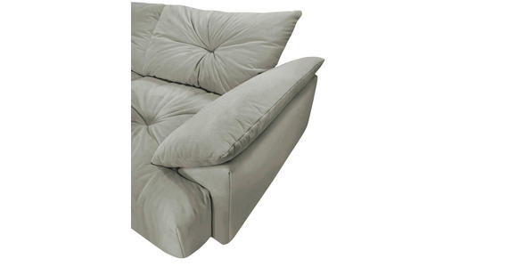 BIGSOFA  in Webstoff Hellgrau  - Hellgrau/Schwarz, KONVENTIONELL, Kunststoff/Textil (243/90,5/130cm) - Ambia Home