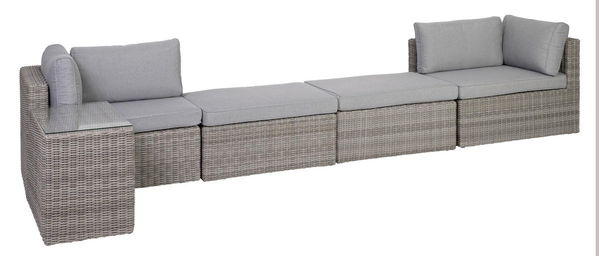 LOUNGEGARNITUR   93/65/71 cm Stahl  - Grau, Basics, Glas/Textil (93/65/71cm) - Gardenson