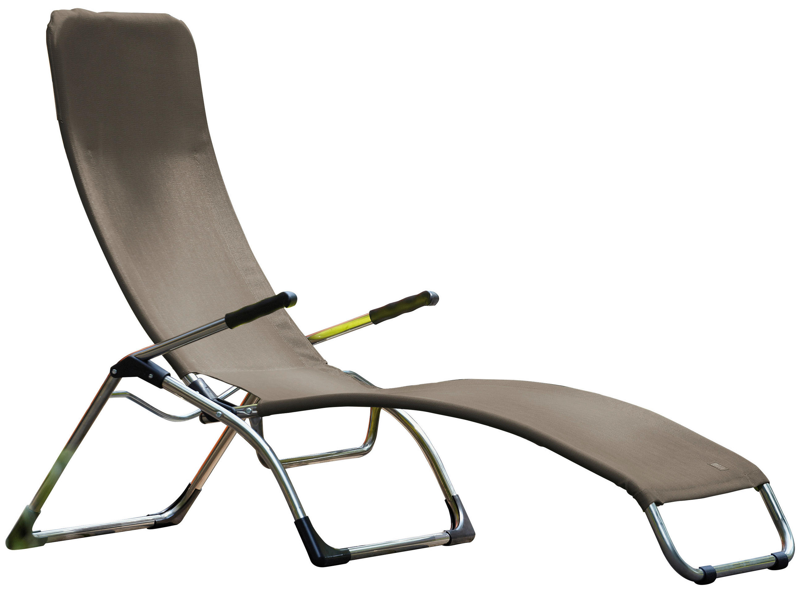 SONNENLIEGE 63/107/142 cm  - Taupe/Alufarben, Basics, Textil/Metall (63/107/142cm) - FIAM