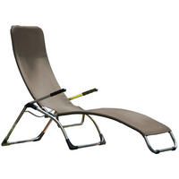 SONNENLIEGE 63/107/142 cm  - Taupe/Alufarben, Basics, Textil/Metall (63/107/142cm) - FIAM