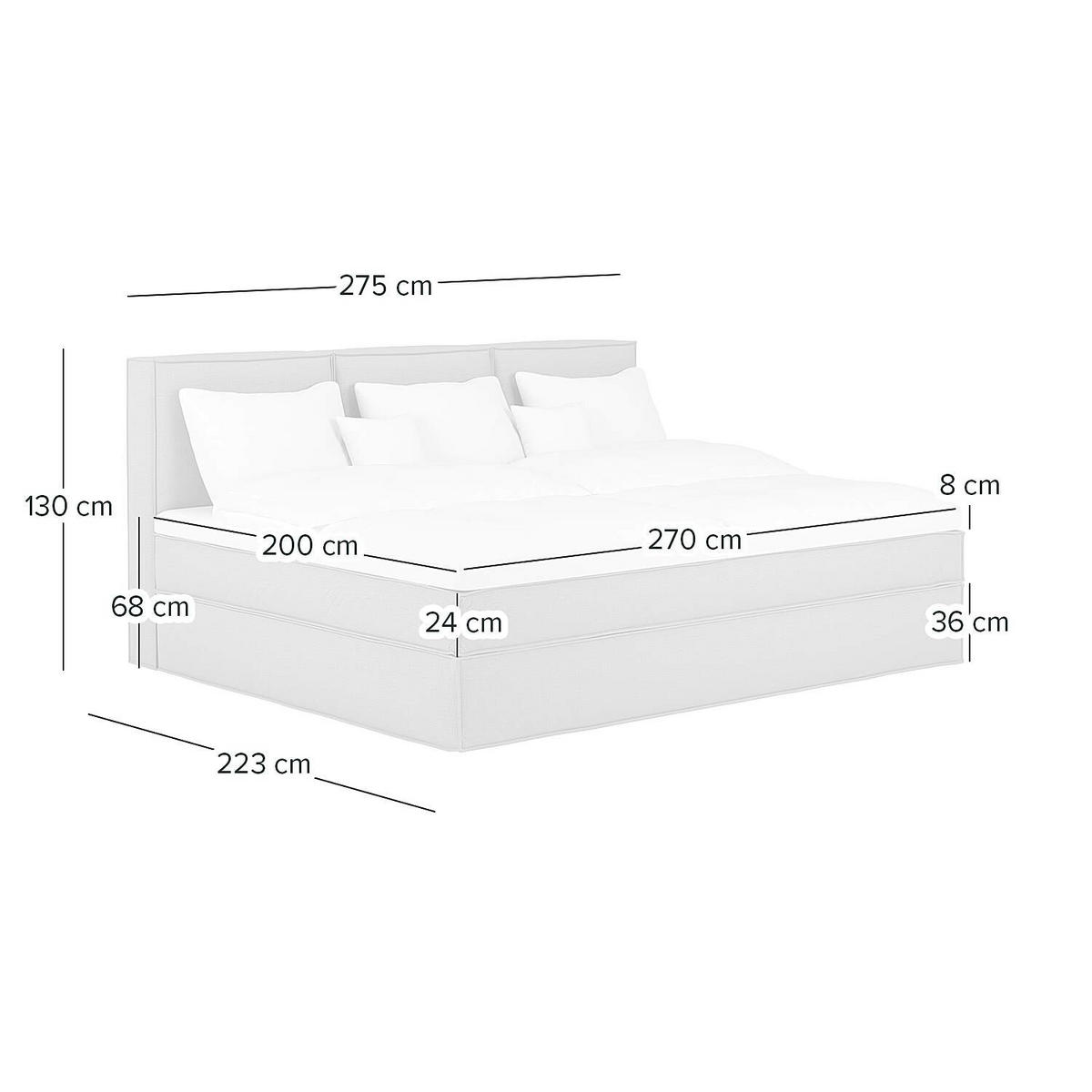 BOXSPRINGBETT 270/200 cm  in Beige  - Beige, Design, Textil (270/200cm) - home24