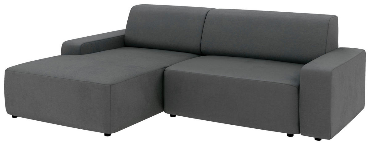 ECKSOFA in Struktur Anthrazit  162/246 cm  - Anthrazit/Schwarz, MODERN, Kunststoff/Textil (162/246cm) - Trendmanufaktur