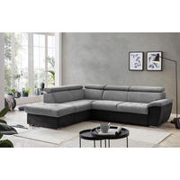 ECKSOFA Grau, Schwarz Mikrofaser  - Chromfarben/Schwarz, Design, Textil/Metall (216/262cm) - Livetastic