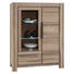 VITRINE Wildeiche massiv Eichefarben - Edelstahlfarben/Eichefarben, LIFESTYLE, Glas/Holz (110/140/45cm) - Carryhome
