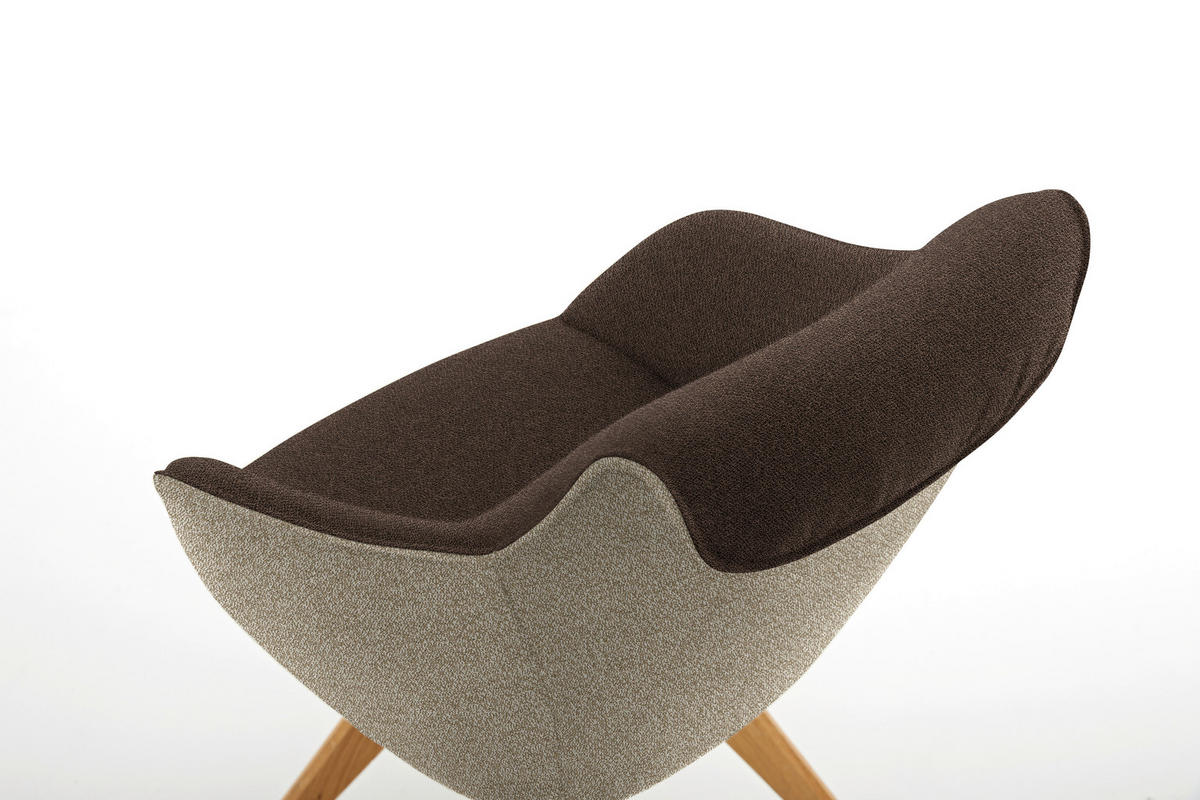 ARMLEHNSTUHL  in Flachgewebe  - Eichefarben/Beige, Design, Holz/Textil (60/84/68cm) - Koinor