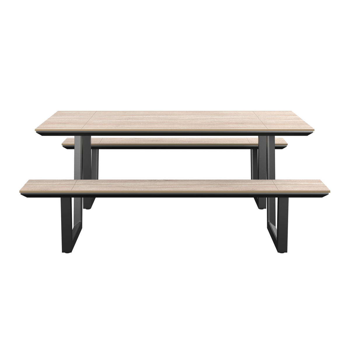 GARTENSET Aluminium  - Anthrazit/Beige, MODERN, Kunststoff/Metall (190/75/182cm) - Ambia Garden