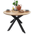 ESSTISCH in Holz, Metall 140/140/75 cm  - Wildeiche/Schwarz, Natur, Holz/Metall (140/140/75cm) - Linea Natura