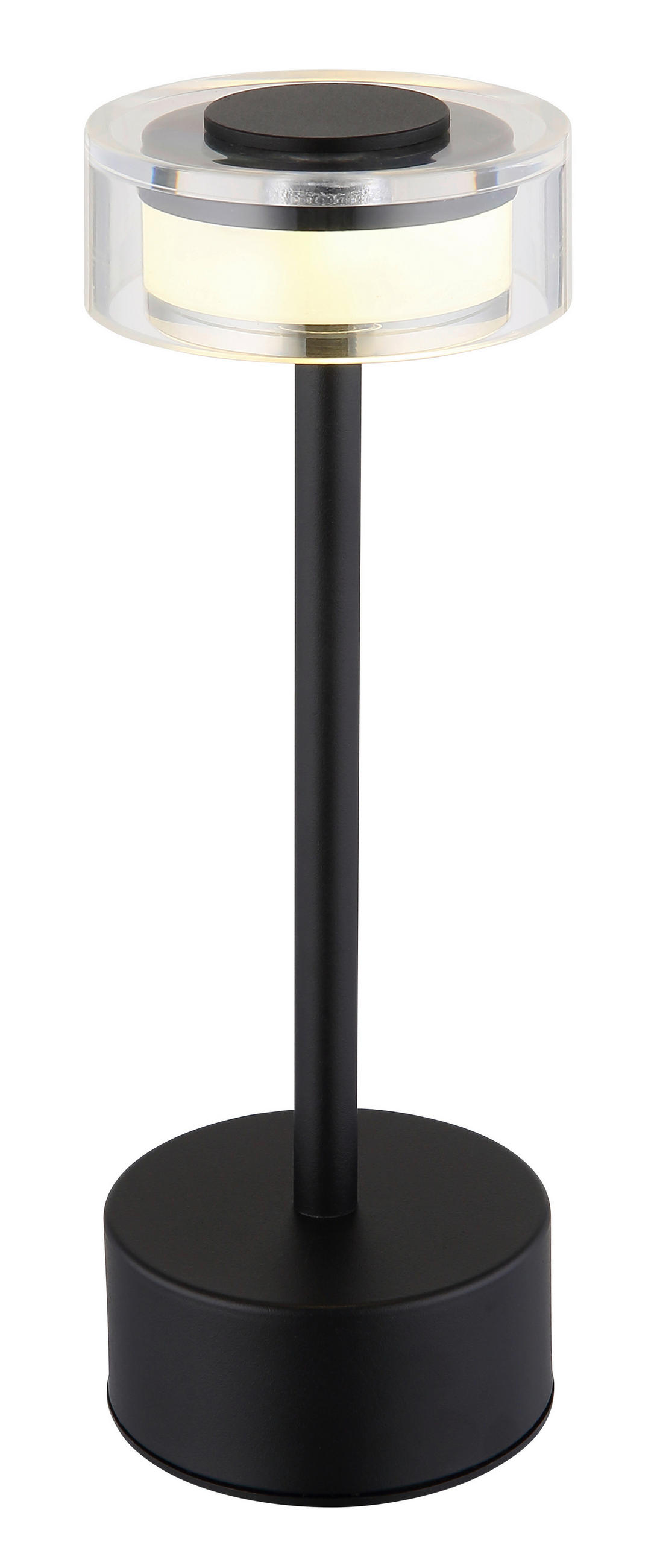 AKKU-TISCHLEUCHTE - Klar/Opal, Design, Kunststoff/Metall (8/23,5cm) - Globo