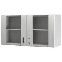 KÜCHENOBERSCHRANK 100/54,8/32 cm  in Weiß  - Edelstahlfarben/Weiß, Holzwerkstoff/Kunststoff (100/54,8/32cm) - FlexWell