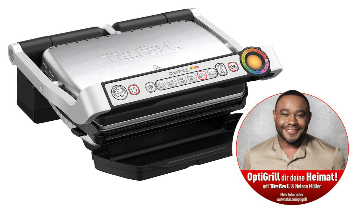 KONTAKTGRILL Optigrill+ GC712D  - Chromfarben/Schwarz, Basics (39,9/22,9/36,9cm) - Tefal