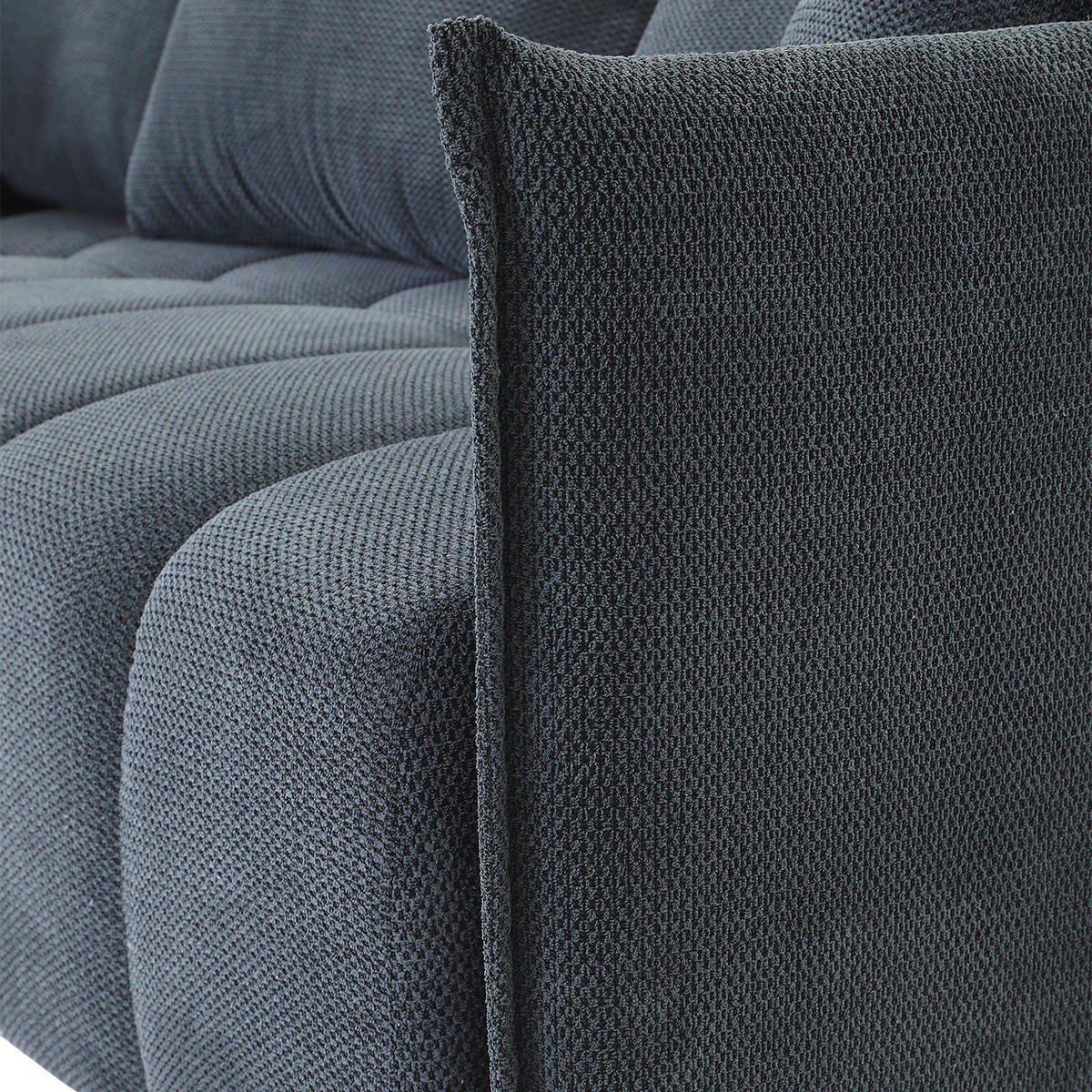 SCHLAFSOFA Plüsch Anthrazit  inkl. Zierkissen, Rückenkissen, Bettkasten, Schlaffunktion, Rücken echt, Liegefläche im Originalstoff  - Anthrazit/Schwarz, KONVENTIONELL, Kunststoff/Textil (200/73/105cm) - Carryhome
