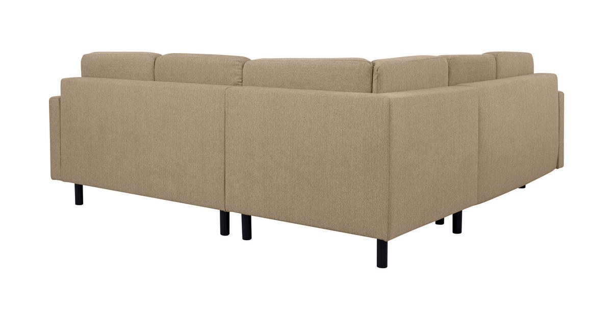 ECKSOFA in Hellbraun  - Hellbraun/Buchefarben, Design, Holz/Textil (242/242cm) - MID.YOU