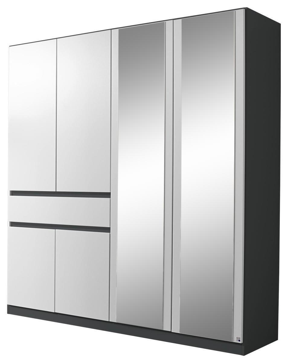 KLEIDERSCHRANK in Grau, Weiss  - Weiss/Grau, Design, Glas/Holzwerkstoff (181/197/54cm) - Rauch Möbel