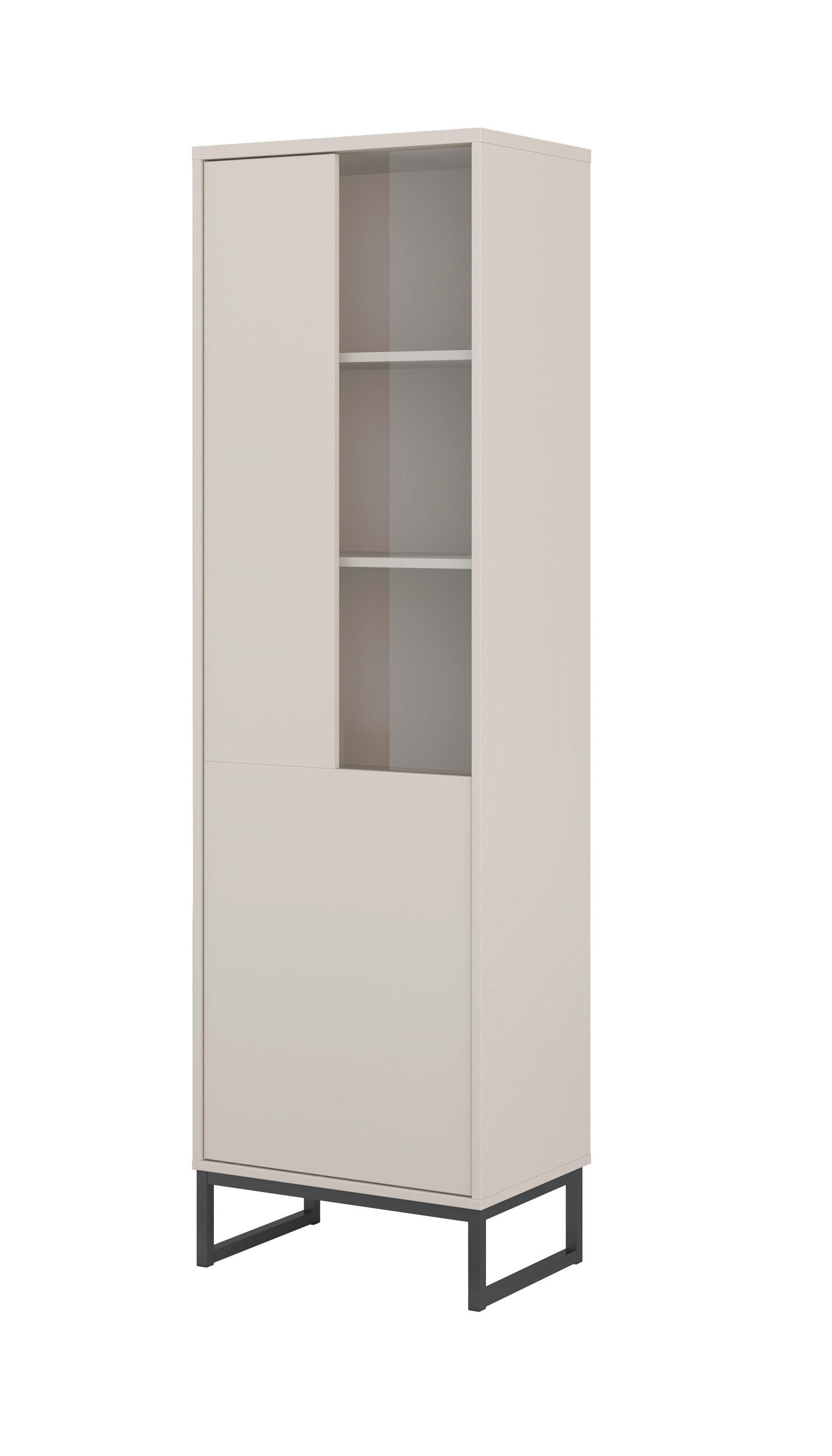 VITRINE Alto in Kaschmir  - Kaschmir/Schwarz, Design, Glas/Holzwerkstoff (53,4/180,7/36,5cm) - MID.YOU
