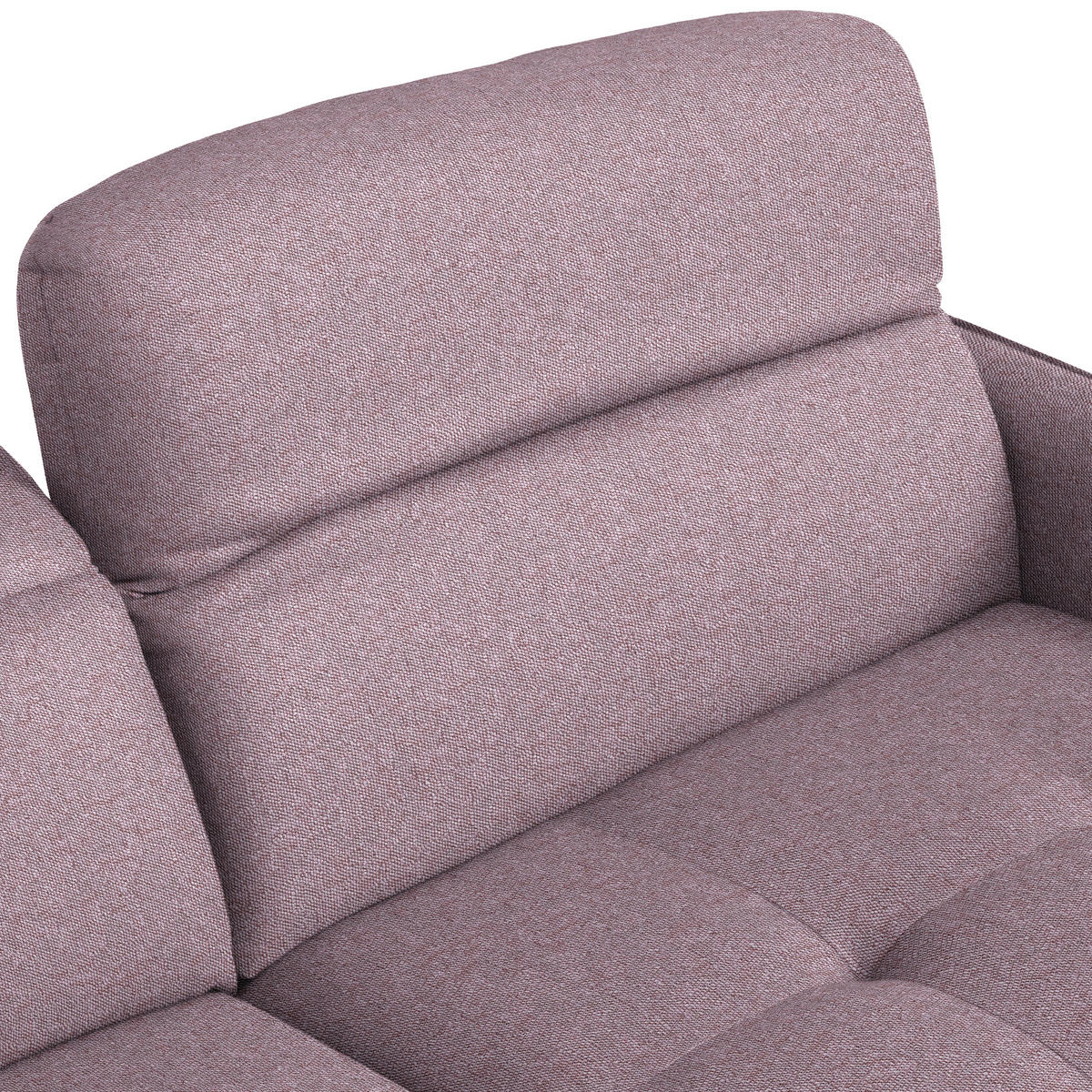 ECKSOFA MANTA in Flachgewebe Altrosa  246/175 cm  - Schwarz/Altrosa, Design, Textil/Metall (246/175cm) - Celina