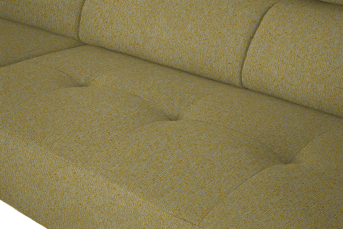 ECKSOFA in Struktur Gelb  - Gelb/Schwarz, Design, Textil/Metall (205/280cm) - Xora