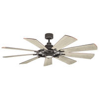 DECKENVENTILATOR - Walnussfarben/Zinkfarben, Basics, Glas/Holz (165/42cm) - Elstead Lighting