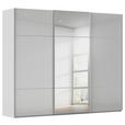 SCHWEBETÜRENSCHRANK 271/223/68 cm 3-türig Grau, Weiß  - Alufarben/Weiß, KONVENTIONELL, Glas/Holzwerkstoff (271/223/68cm) - Novel