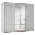 SCHWEBETÜRENSCHRANK 271/223/68 cm 3-türig Grau, Weiß  - Alufarben/Weiß, KONVENTIONELL, Glas/Holzwerkstoff (271/223/68cm) - Novel