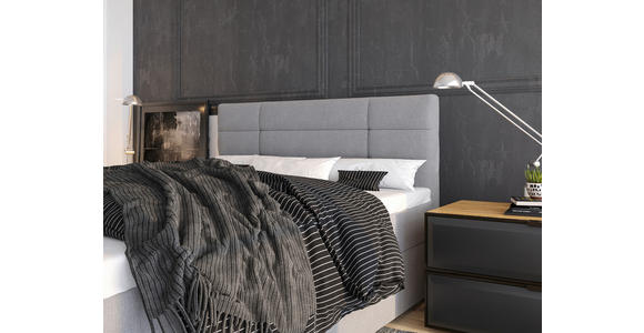 BOXBETT 160/200 cm in Grau - Schwarz/Kieferfarben, KONVENTIONELL, Holz/Kunststoff (160/200cm) - Carryhome