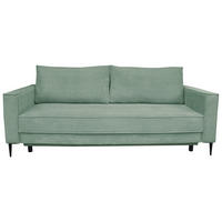 SCHLAFSOFA  mit Liegefunktion, Rücken echt, haustierfreundlicher Bezug Cord Olivgrün  - Schwarz/Olivgrün, KONVENTIONELL, Textil/Metall (222/93/98cm) - Carryhome