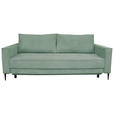 SCHLAFSOFA  mit Liegefunktion, Rücken echt, haustierfreundlicher Bezug Cord Olivgrün  - Schwarz/Olivgrün, KONVENTIONELL, Textil/Metall (222/93/98cm) - Carryhome