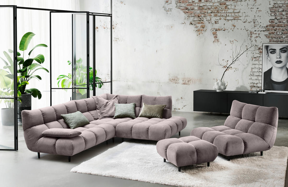 SESSEL in Feincord Taupe  - Taupe/Schwarz, Design, Holz/Textil (112/85/108cm) - Pure Home Lifestyle