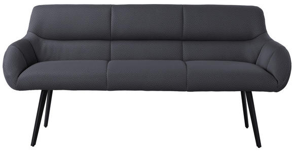 SITZBANK 182/86/66.5 cm in Grau, Schwarz - Schwarz/Grau, Design, Textil/Metall (182/86/66.5cm) - Novel