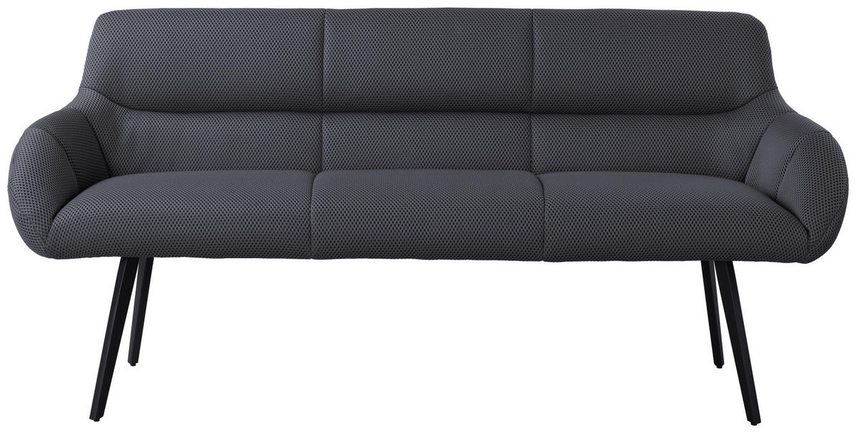 SITTBÄNK i metall, textil grå, svart  - grå/svart, Design, metall/textil (182/86/66.5cm) - Novel