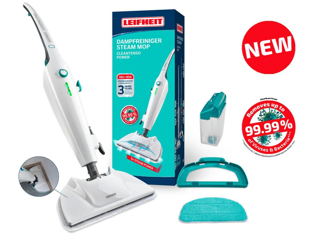 DAMPFREINIGER  CLEAN TENSO POWER  - Weiß, Basics, Kunststoff (120/33/24cm) - Leifheit