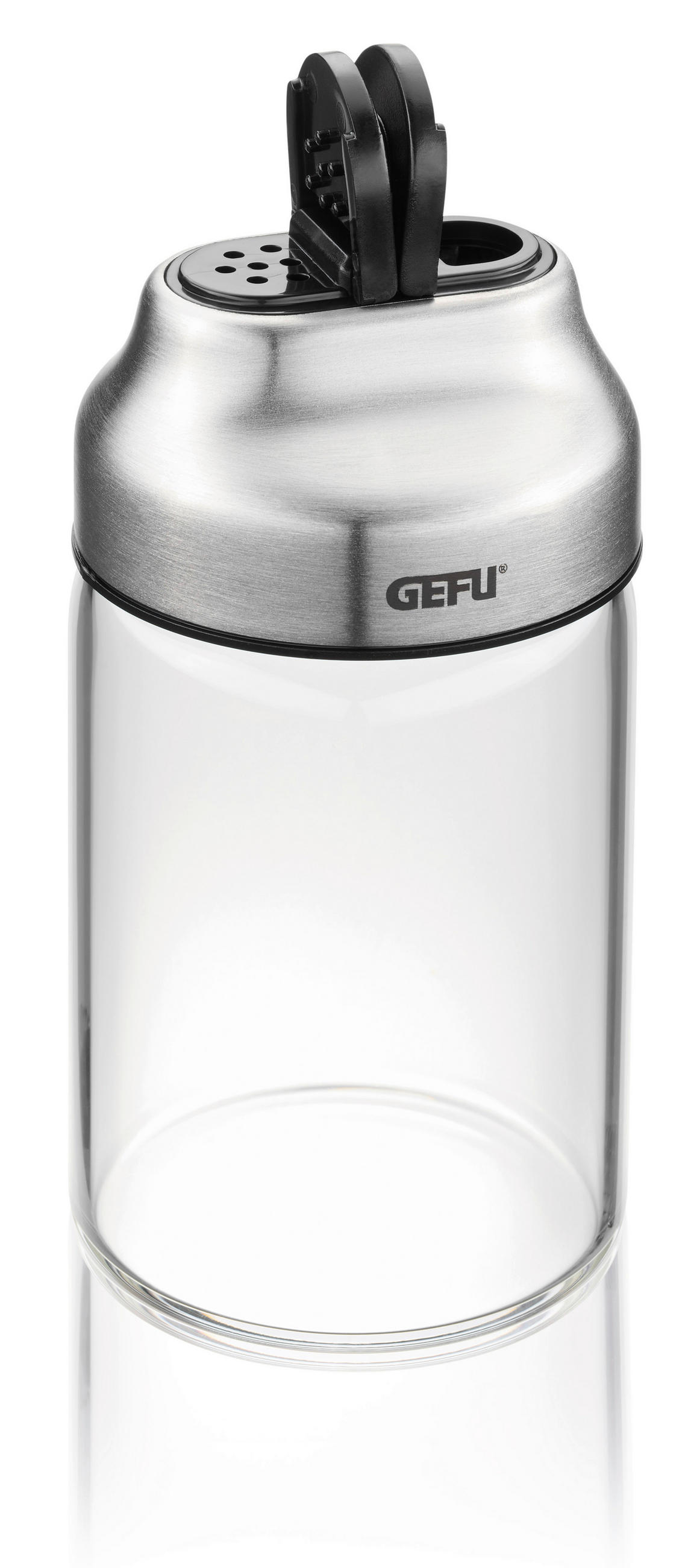 SALZ- UND PFEFFERSTREUER 5,5/10,1 cm   - Silberfarben/Schwarz, Design, Glas/Kunststoff (5,5/10,1cm) - Gefu