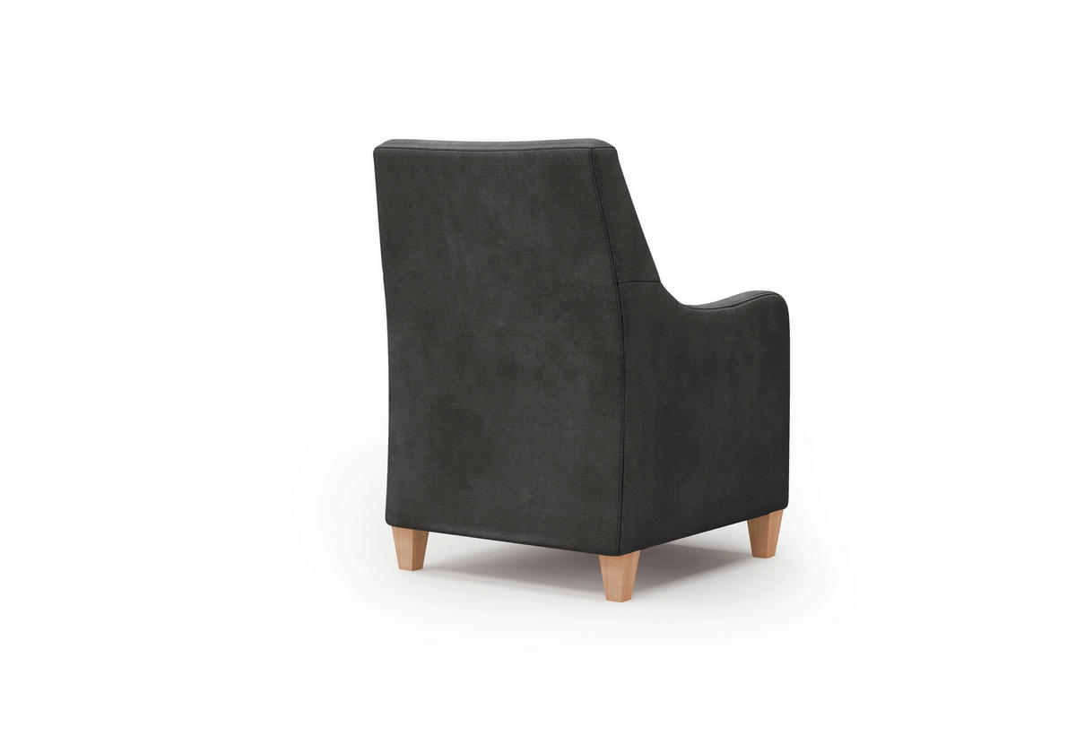 SESSEL in Flachgewebe Schwarz  - Eichefarben/Schwarz, KONVENTIONELL, Holz/Textil (70/93/75cm) - Sit & More