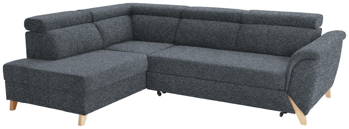 ECKSOFA in Bouclé Anthrazit  200/265 cm  - Anthrazit/Naturfarben, KONVENTIONELL, Holz/Textil (200/265cm) - Stylife